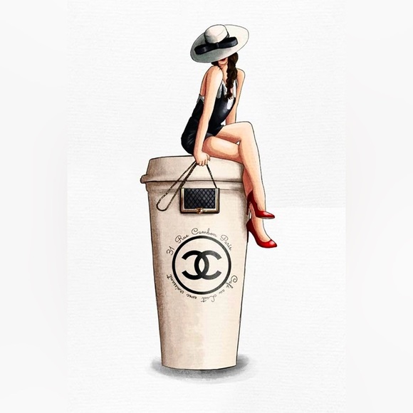 Café Au Lait & Chanel fashion & glam wall, art picture office home decor-~ - Picture 6 of 13